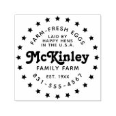 Aangepaste familie Boerderij Logo | Retro kippenei Zelfinktende Stempel (Design)