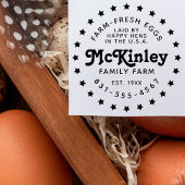 Aangepaste familie Boerderij Logo | Retro kippenei Zelfinktende Stempel