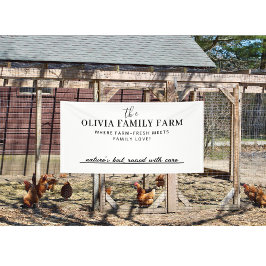 Aangepaste familie Boerderij naam met Label lijn b Spandoek