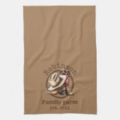 Aangepaste familie Boerderij Westerne cowboylaarze Theedoek (Verticaal)