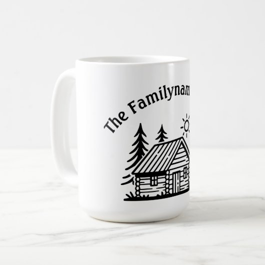 Aangepaste Familie Cabin Koffiemok (Voorkant links)