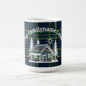 Aangepaste Familie Cabin Plaid Keramisch Koffiemok (Center)