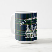 Aangepaste Familie Cabin Plaid Keramisch Koffiemok (Voorkant links)