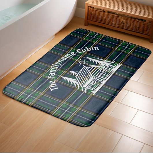 Aangepaste Familie Cabin Tartan Plaid Douche Badmat