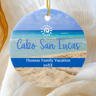 Aangepaste familie Cabo San Lucas Vakantie Kerstmi Keramisch Ornament