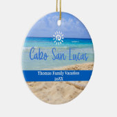 Aangepaste familie Cabo San Lucas Vakantie Kerstmi Keramisch Ornament (Rechts)