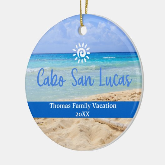 Aangepaste familie Cabo San Lucas Vakantie Kerstmi Keramisch Ornament (Links)