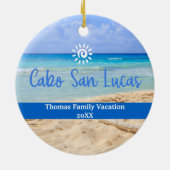 Aangepaste familie Cabo San Lucas Vakantie Kerstmi Keramisch Ornament (Achterkant)