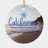Aangepaste Familie Californië Vakantie Kerstboom Keramisch Ornament (Voorkant)