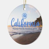 Aangepaste Familie Californië Vakantie Kerstboom Keramisch Ornament (Links)