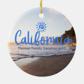 Aangepaste Familie Californië Vakantie Kerstboom Keramisch Ornament (Achterkant)