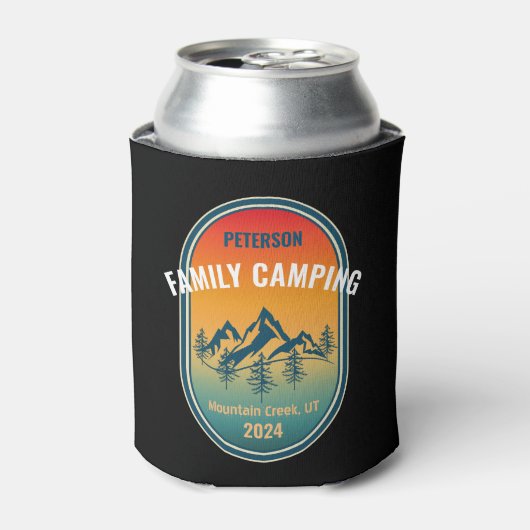 Aangepaste Familie Camping  Sunset Adventure Blikjeskoeler (Blikje Voorkant)