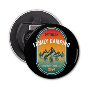 Aangepaste Familie Camping  Sunset Adventure Button Flesopener
