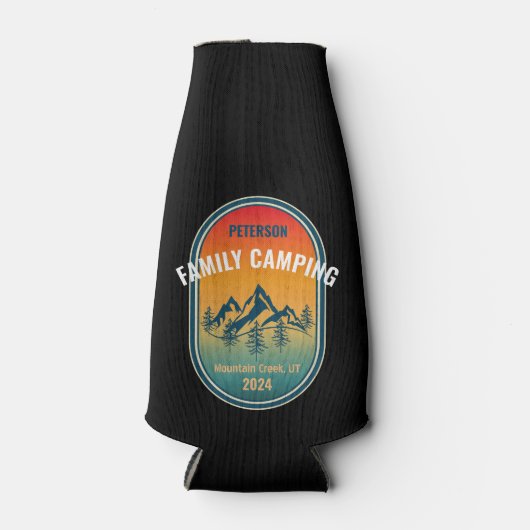 Aangepaste Familie Camping  Sunset Adventure Flesjeskoeler (Voorkant)