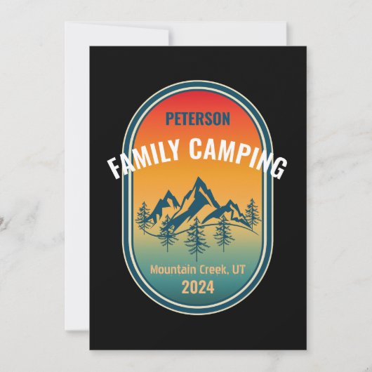 Aangepaste Familie Camping  Sunset Adventure Kaart (Voorkant)