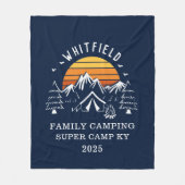 Aangepaste Familie Camping Zomervakantie Matching Fleece Deken (Voorkant)