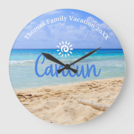 Aangepaste familie Cancun Beach Vakantie Grote Klok