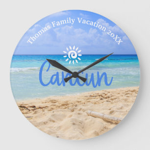 Aangepaste familie Cancun Beach Vakantie Grote Klok