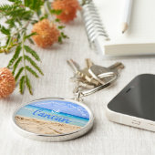 Aangepaste familie Cancun Beach Vakantie Sleutelhanger (Zijkant)