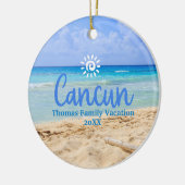 Aangepaste familie Cancun vakantie kerstboom Keramisch Ornament (Links)