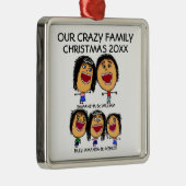 Aangepaste Familie Cartoon Kerstversiering Metalen Ornament (Rechts)