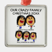 Aangepaste Familie Cartoon Kerstversiering Metalen Ornament (Voorkant)