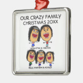 Aangepaste Familie Cartoon Kerstversiering Metalen Ornament (Links)