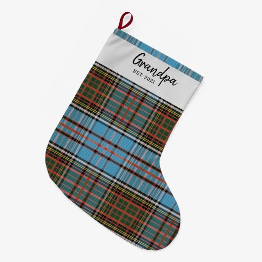 Aangepaste familie Clan Anderson Pset Tartan Naam Grote Kerstsok (Voorkant (Hangend))