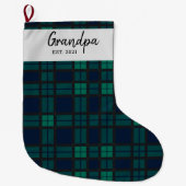 Aangepaste familie Clan Black Watch Pset Check Tar Grote Kerstsok (Voorkant)