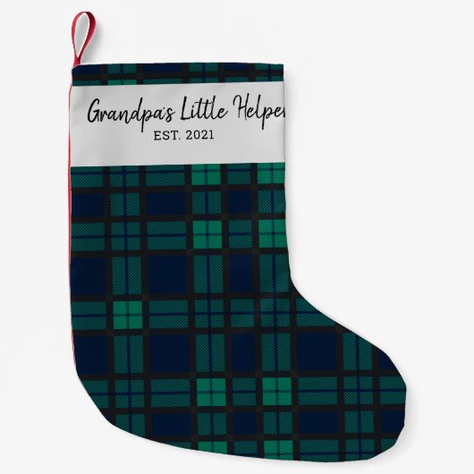 Aangepaste familie Clan Black Watch Pset Check Tar Kleine Kerstsok (Voorkant)