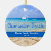 Aangepaste familie Clearwater Beach vakantie Kerst Keramisch Ornament (Voorkant)