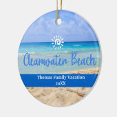 Aangepaste familie Clearwater Beach vakantie Kerst Keramisch Ornament (Links)