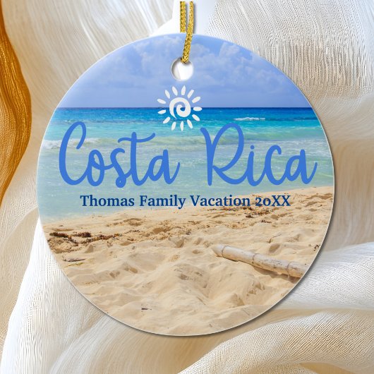 Aangepaste familie Costa Rica Vakantie Kerstmis Keramisch Ornament