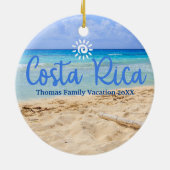 Aangepaste familie Costa Rica Vakantie Kerstmis Keramisch Ornament (Achterkant)