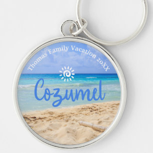 Aangepaste familie Cozumel Beach vakantie Sleutelhanger