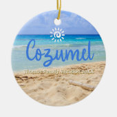 Aangepaste Familie Cozumel Vakantie Kerstmis Keramisch Ornament (Voorkant)