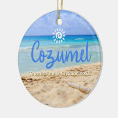 Aangepaste Familie Cozumel Vakantie Kerstmis Keramisch Ornament (Links)
