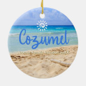 Aangepaste Familie Cozumel Vakantie Kerstmis Keramisch Ornament (Achterkant)