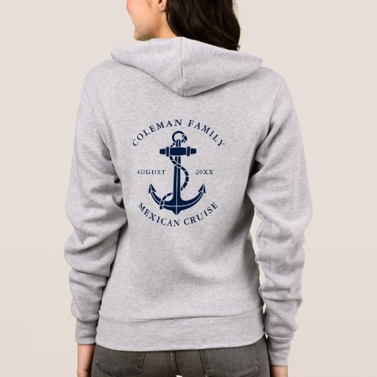 Aangepaste familie cruise boot anker matching hoodie (Achterkant)