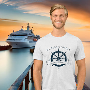 Aangepaste Familie Cruiseschip Trip Nautisch Wiel Tri-Blend Shirt