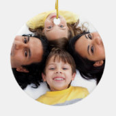 Aangepaste FAMILIE (donkere tekst) 2-foto-toetsenb Keramisch Ornament (Achterkant)