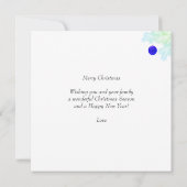 Aangepaste familie en Snowman op Sky Blue Kerstmis (Achterkant)