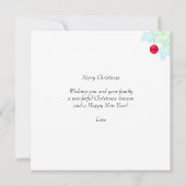 Aangepaste familie en Snowman op Sky Blue Kerstmis (Achterkant)