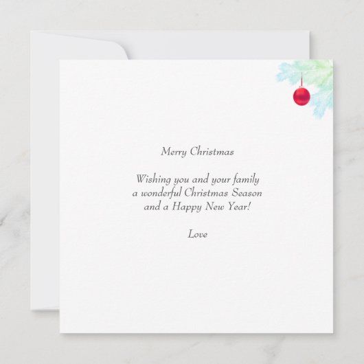 Aangepaste familie en Snowman op Sky Blue Kerstmis (Achterkant)