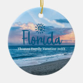 Aangepaste Familie Florida Vakantie Kerstboom Keramisch Ornament (Voorkant)