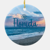 Aangepaste Familie Florida Vakantie Kerstboom Keramisch Ornament (Achterkant)