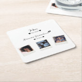 Aangepaste Familie Foto Aangepaste Vierkante Onder Kartonnen Onderzetters (Schuin)