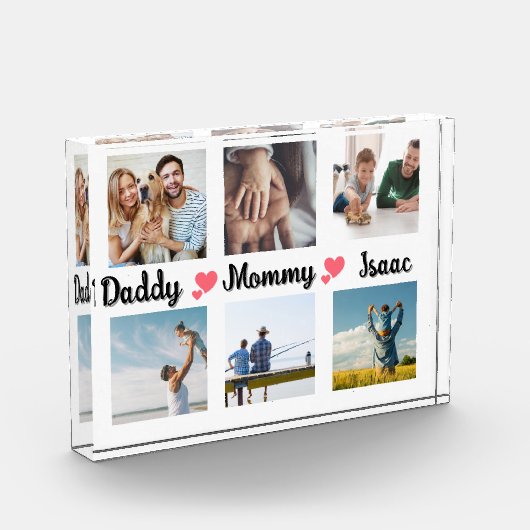 Aangepaste Familie Foto Acrylblok (Links)