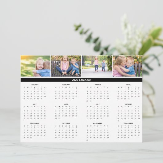 Aangepaste Familie Foto Collage 2025 Kalender Kaar (Staand voorkant)