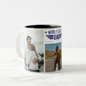 Aangepaste Familie Foto Collage Flask 6 Foto's & T Tweekleurige Koffiemok (Voorkant links)